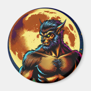 Imán Werewolf estilo libro de historietas frente a la l