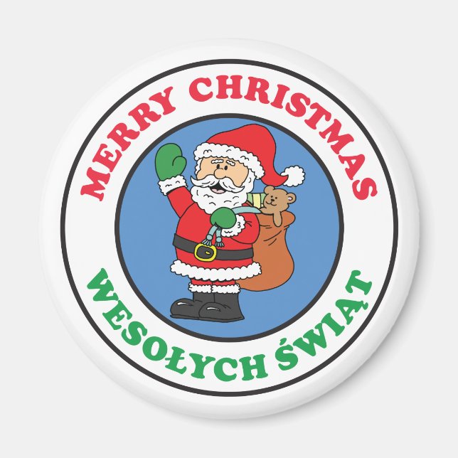 Imán Wesolych Swiat Navidades polacos Santa Magnet (Frente)