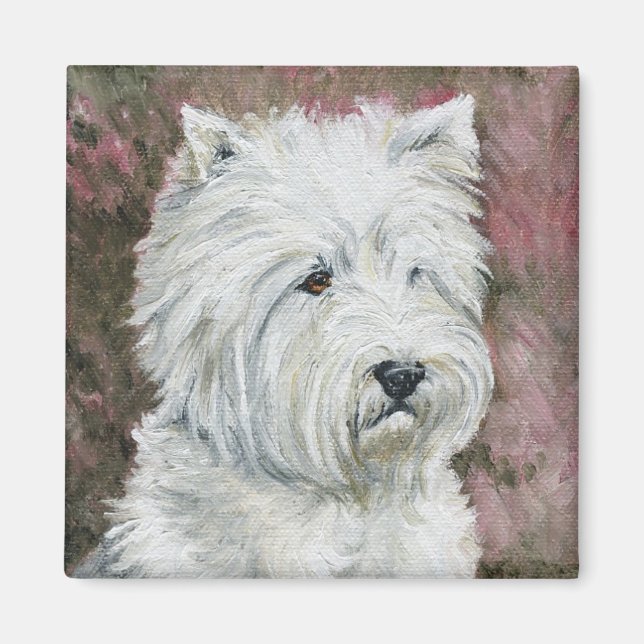 Imán "West Highland Terrier" Magnet de arte de perros (Frente)