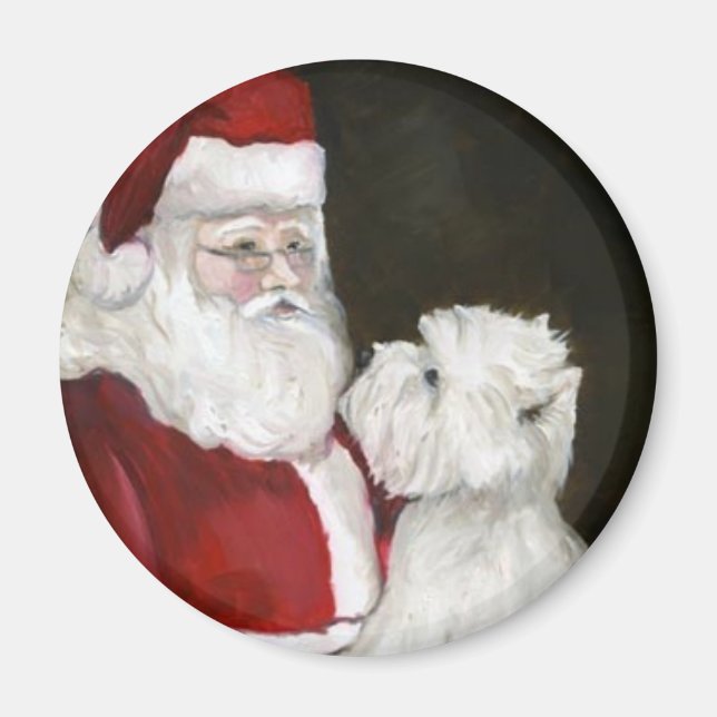 Imán "West Highland Terrier & Santa" Magnet de Arte Per (Frente)