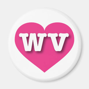 Imán West Virginia Hot Pink Heart - Me encanta WV