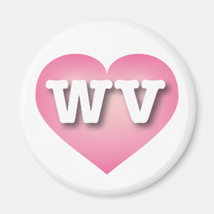 Imán West Virginia Pink Fade Heart - Me encanta WV