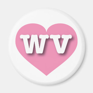 Imán West Virginia Pink Heart - Me encanta WV