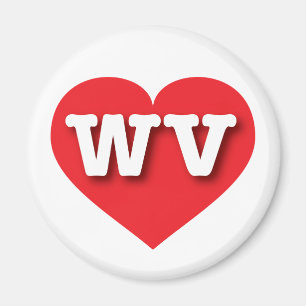 Imán West Virginia Red Heart - Me encanta WV