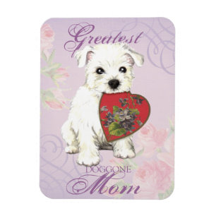 Imán Westie Heart Mom