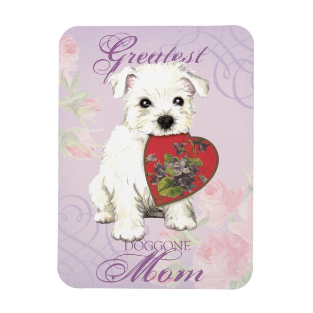 Imán Westie Heart Mom (Vertical)