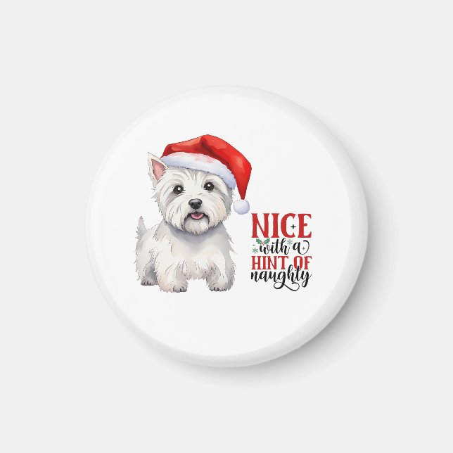Imán Westie Navidades Magnet (Frente)