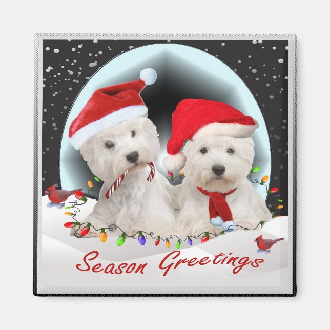 Imán Westie Santa Pals (Frente)