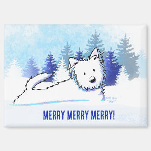 Imán Westie Snowplow Winter Dog