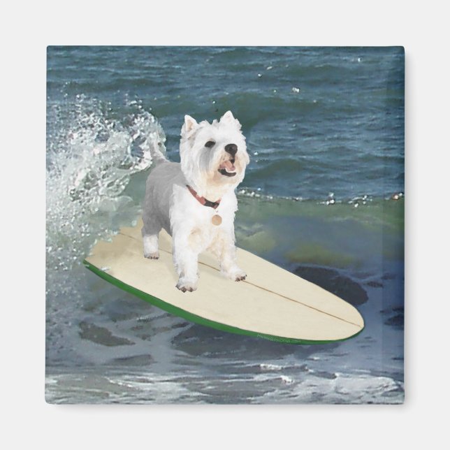 Imán Westie Surfer (Frente)