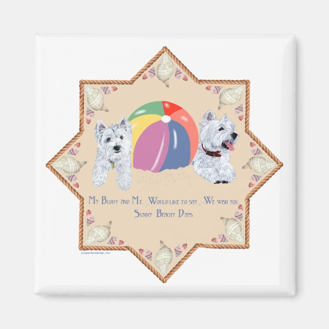 Imán Westies arenosos de verano (Frente)