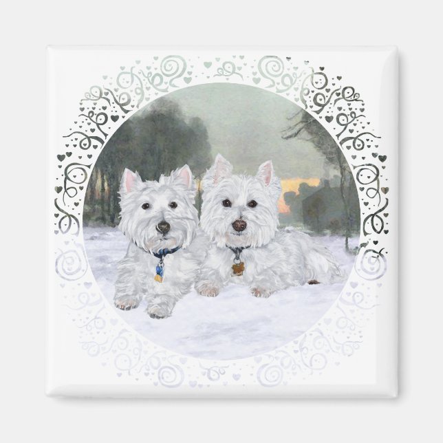 Imán Westies en Invierno (Frente)