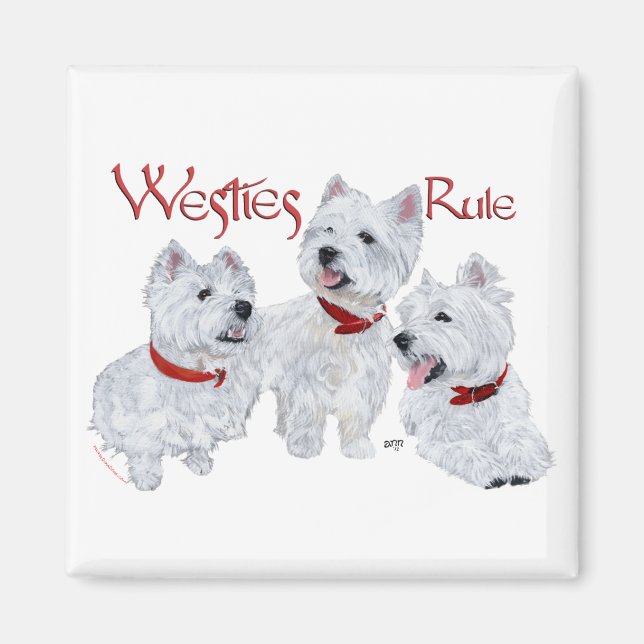 Imán ¡Westies mandan! (Frente)