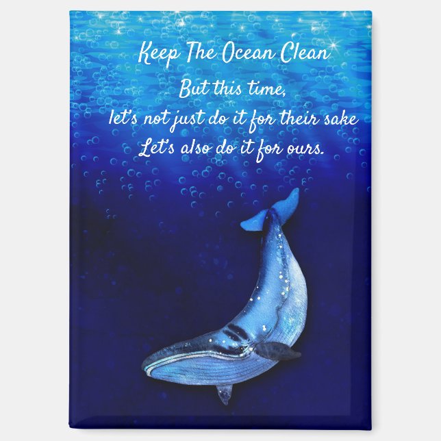 Imán Whale Vertical Motion Scene To Down In Ocean Depth (Anverso)