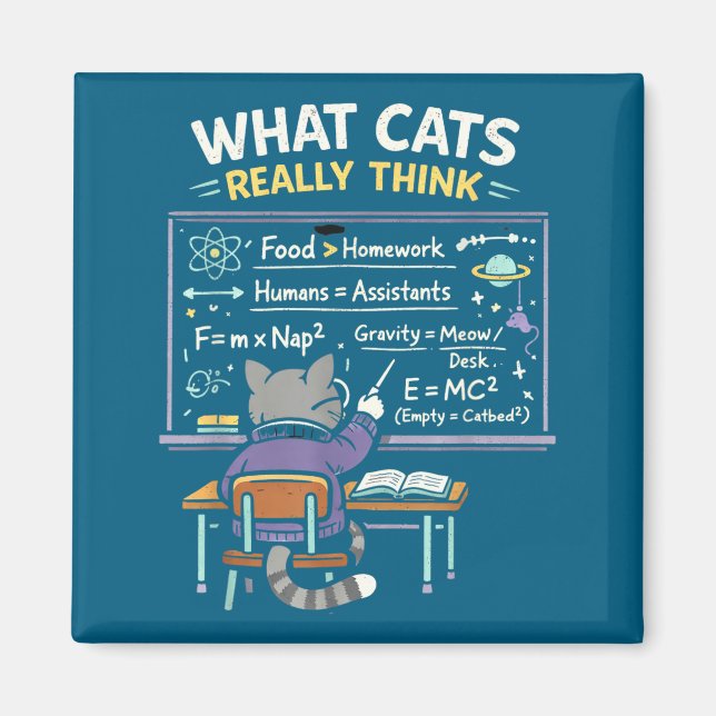 Imán What Cats Really Think Physics Graphic Art (Frente)
