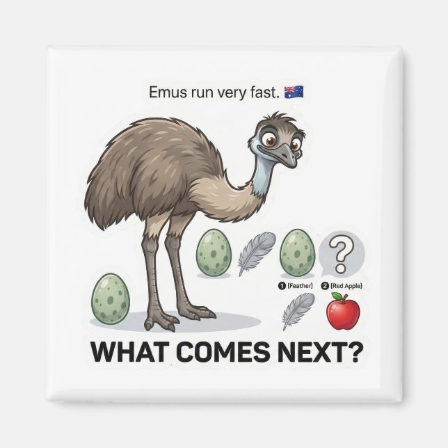 Imán What Comes Next? Emu Australia Pattern Logic Game (Frente)