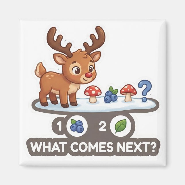 Imán What Comes Next? Reindeer Pattern Learning Magnet (Frente)