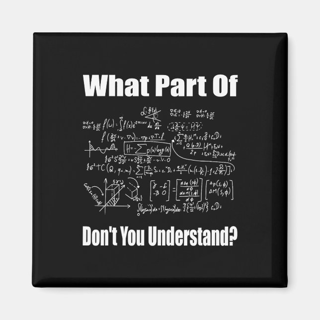 Imán What Part Of Don't You Understand Funny Math Teach (Frente)