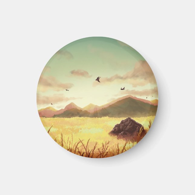 Imán Wheat fields at sunrise (Frente)