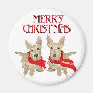 Imán Wheaten Scottish Terrier Navidad