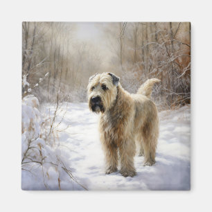 Imán Wheaten Terrier Deja que nieve Navidad