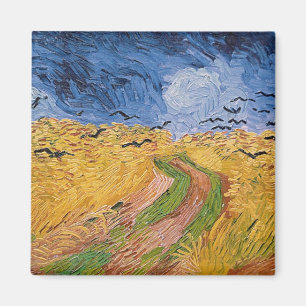 Imán Wheatfield con los cuervos, 1890 de Vincent van