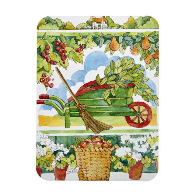 Imán Wheelbarrow - jardín en torno al 2012 (Vertical)