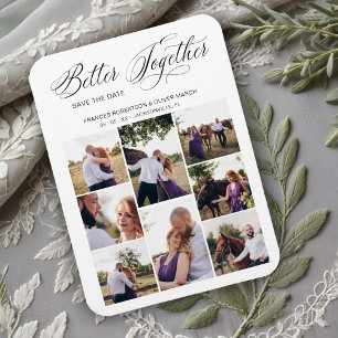 Imán Whimsical Better Together Quote 8 Photos Wedding