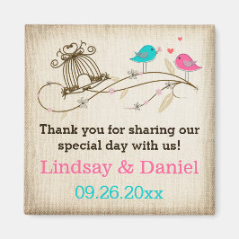 Imán Whimsical Birds in Love Wedding Favor Magnet