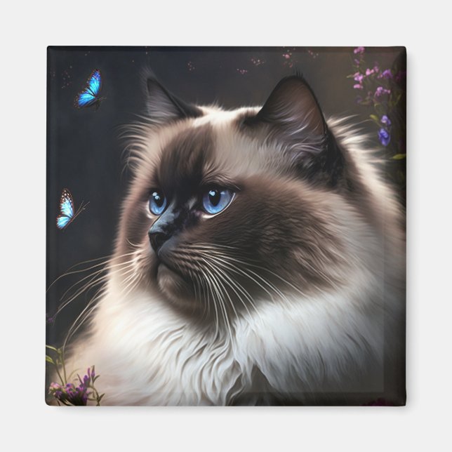 Imán Whimsical Birman Cat Magnet (Frente)