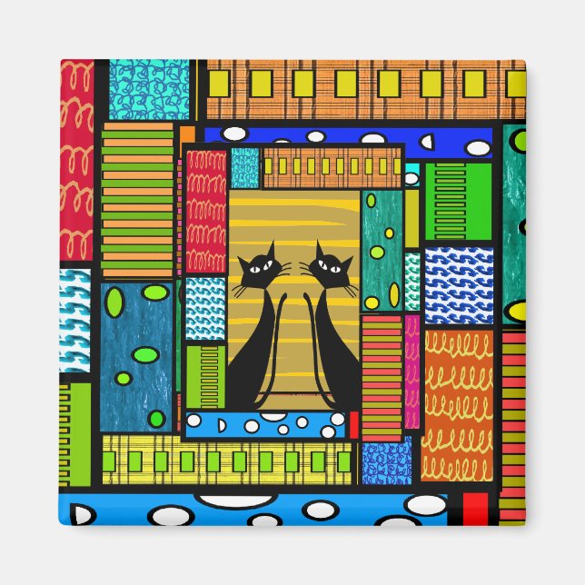 Imán Whimsical Cat Art Gifts (Frente)