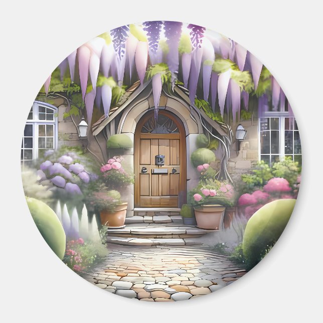 Imán Whimsical Cottage Garden Pathway (Frente)