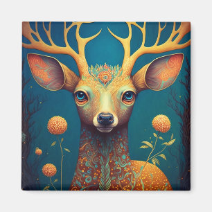 Imán Whimsical Deer Fantasy Art