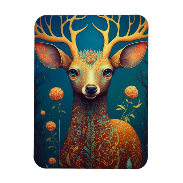 Imán Whimsical Deer Fantasy Art (Vertical)