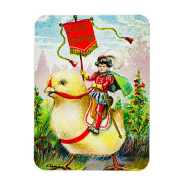 Imán Whimsical Easter Greetings: Sobre el polluelo giga