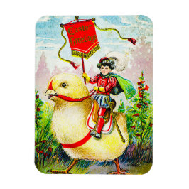 Imán Whimsical Easter Greetings: Sobre el polluelo giga
