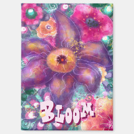 Imán Whimsical Floral Abstract Art Teal Personalized 