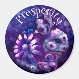 Imán Whimsical Floral Bunny Rabbit Personalized