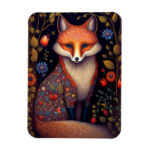 Imán Whimsical Fox Woodland Fantasy Art