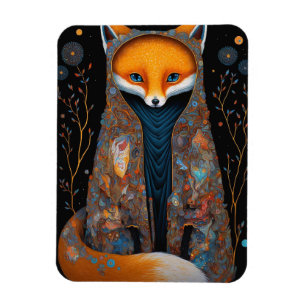 Imán Whimsical Fox Woodland Fantasy Art Magnet