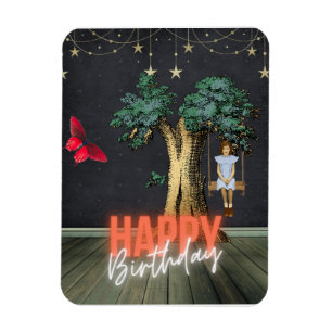 Imán Whimsical Happy Birday Surreal Altered Art