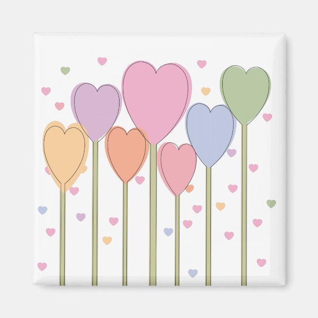 Imán Whimsical Heart Lollipops (Frente)