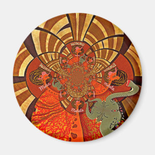 Imán Whimsical Heights: hermosa y divertida jirafa afri