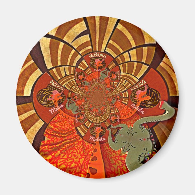 Imán Whimsical Heights: hermosa y divertida jirafa afri (Frente)