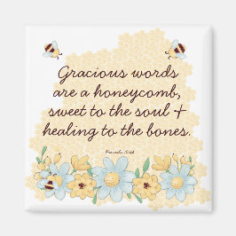 Imán Whimsical Honeycomb and Bee Bible Verse