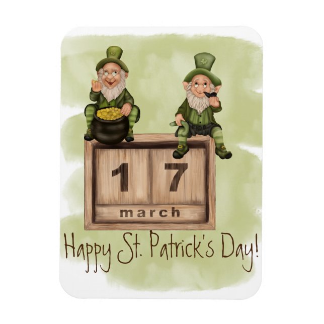 Imán Whimsical Leprechauns Día de San Patricio (Vertical)