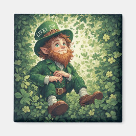 Imán Whimsical Lucky-ish Leprechaun Lush Forest Magical