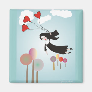 Imán Whimsical Nun Art Gifts