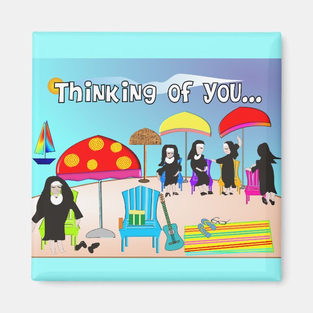 Imán Whimsical Nun Art Gifts & Cards (Frente)