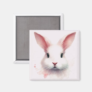 Imán Whimsical Pink Bunny Magnet